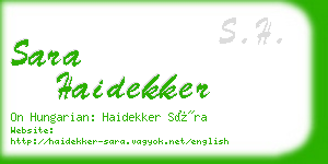 sara haidekker business card